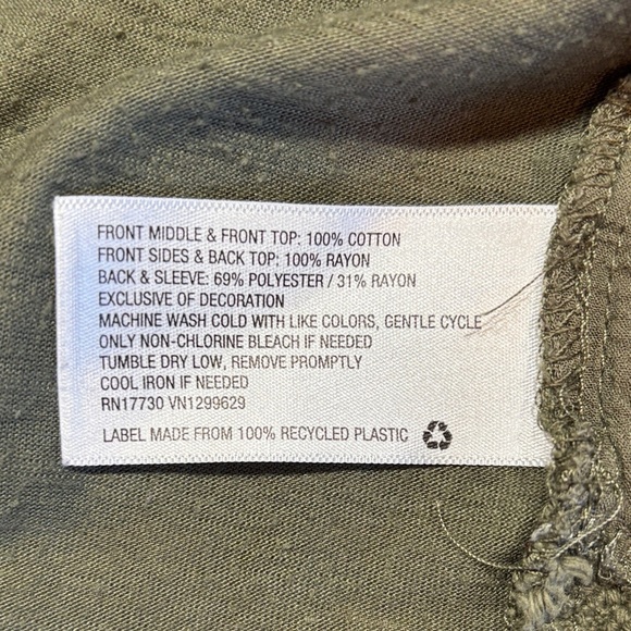 Knox Rose Olive Green Blouse with Eyelet Detail - Picture 8 of 8